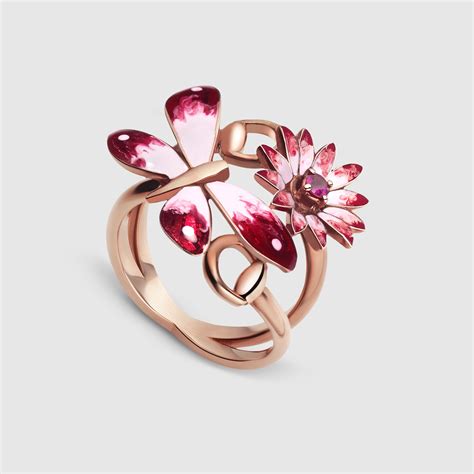 gucci gg ring rose gold|gucci flora ring.